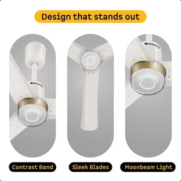Atomberg Renesa Elite Smart Ceiling Fan - 900mm, Pearl White