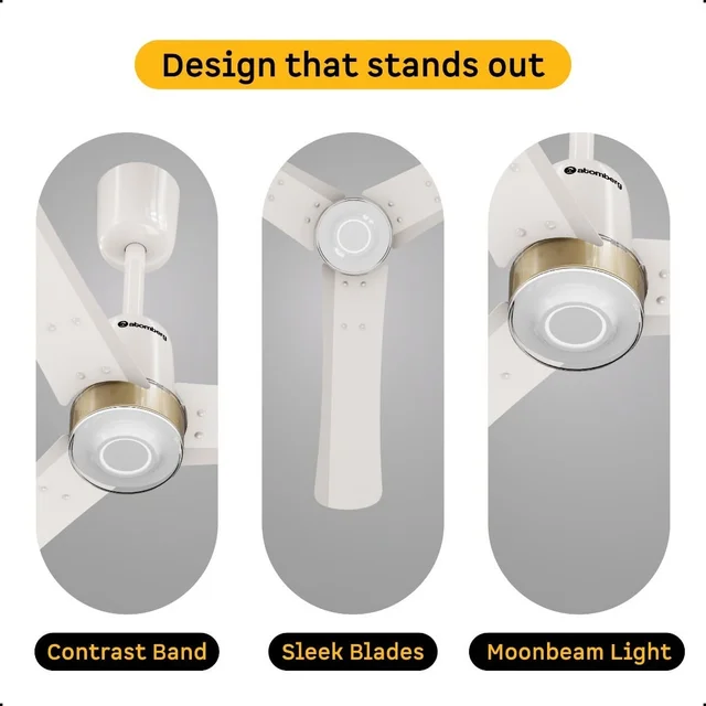 Atomberg Renesa Elite Smart Ceiling Fan - 900mm, Pearl White