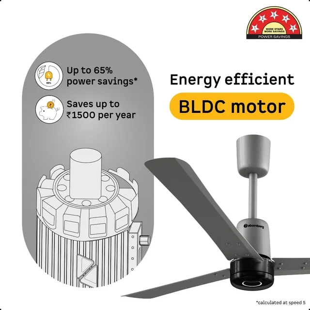 Atomberg Renesa Elite Smart Ceiling Fan - 1200mm, Sand Grey