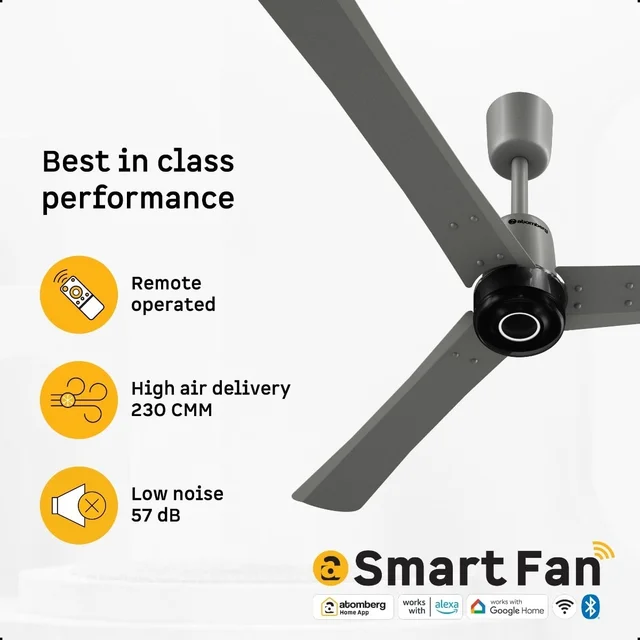 Atomberg Renesa Elite Smart Ceiling Fan - 1200mm, Sand Grey
