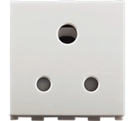 Anchor by Panasonic Roma Urban 6A 3 Pin Round Socket, 2 Module - White - 66402 - White