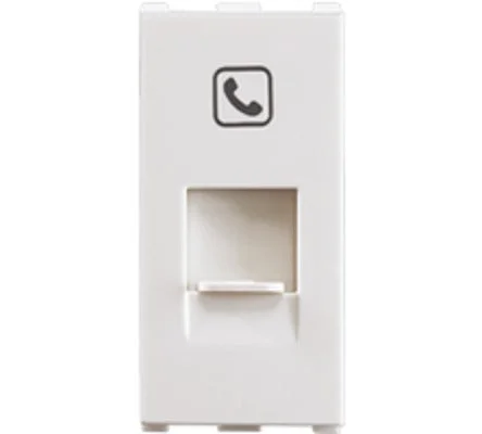 Anchor by Panasonic Roma Urban RJ11 Telephone Jack, Single with Shutter, 1 Module - White - 66551 - White