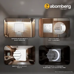 Atomberg 150mm (6 Inches) BLDC Motor Studio Exhaust Fan - 150mm, Gloss White