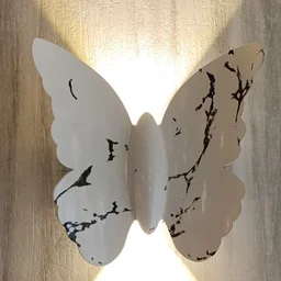 2 Way x 3W Butterfly LED Outdoor Light White Marble Finish Volvo 811