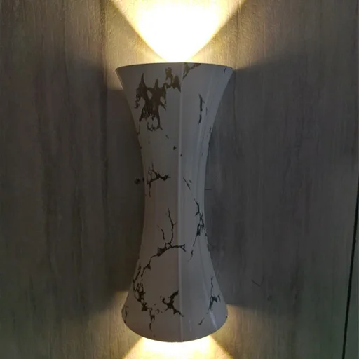 2 Way X 9Watts LED Outdoor Light White Marble Body Volvo 803