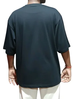 DSA CollectioN Men's Soft Black Comfortable "REVOLUTION" Tshirt. Oversized With Sporty And Gym Tshirt.. - Black, S