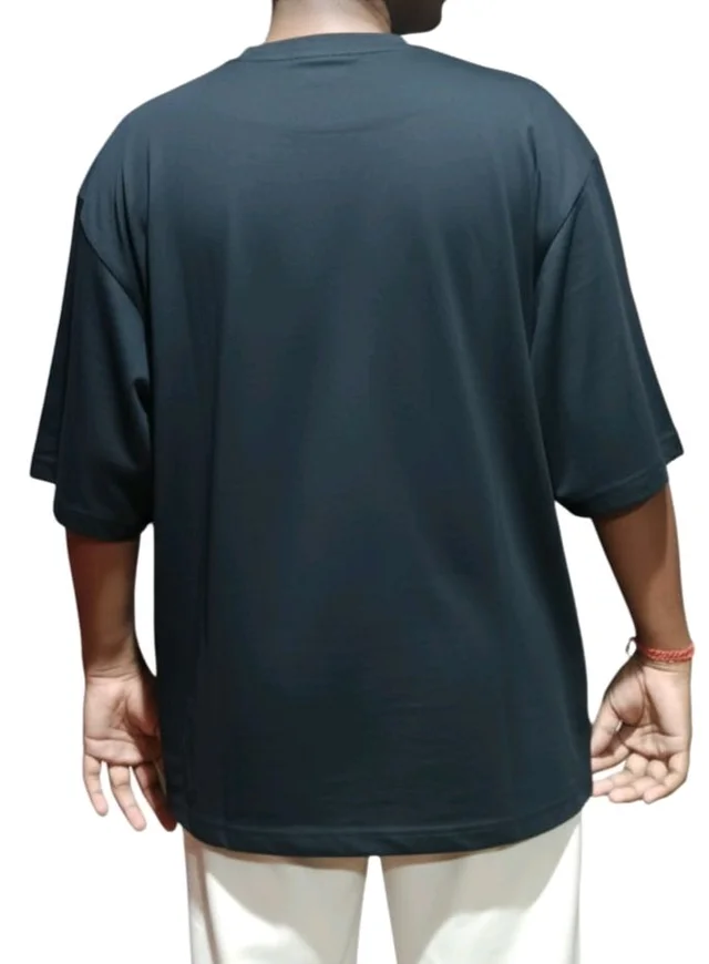 DSA CollectioN Men's Soft Black Comfortable "REVOLUTION" Tshirt. Oversized With Sporty And Gym Tshirt.. - Black, S