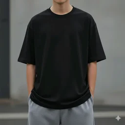DSA CollectioN Men's Black Oversize Dinoo T-Shirt | Soft Cotton, Comfortable Streetwear & Sports Tee | Back Graphic Anti-Hero Fit - Black, S