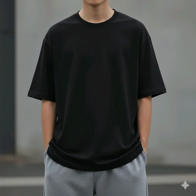 DSA CollectioN Men's Black Oversize Dinoo T-Shirt | Soft Cotton, Comfortable Streetwear & Sports Tee | Back Graphic Anti-Hero Fit - Black, S