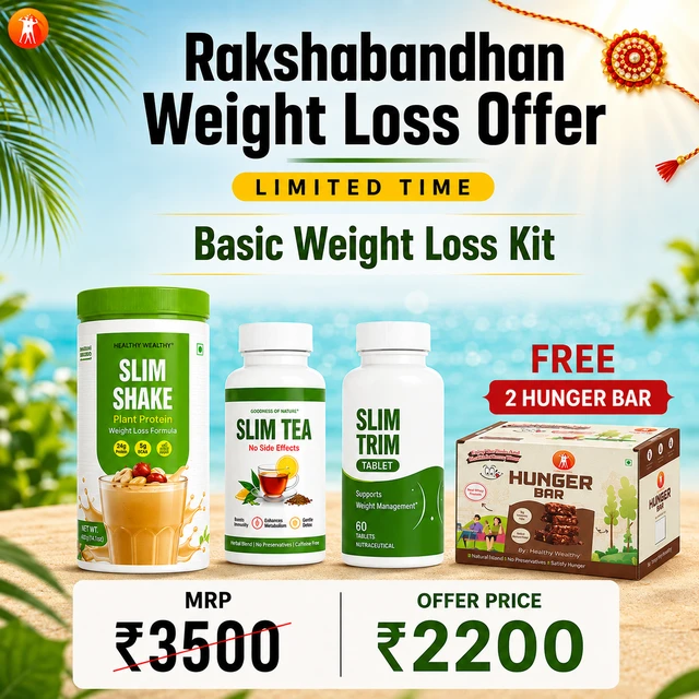 Rakshabandhan Basic Weight Loss Kit – Slim Shake + Slim Tea + Slim Trim Tablet + Free 2 Hunger Bars