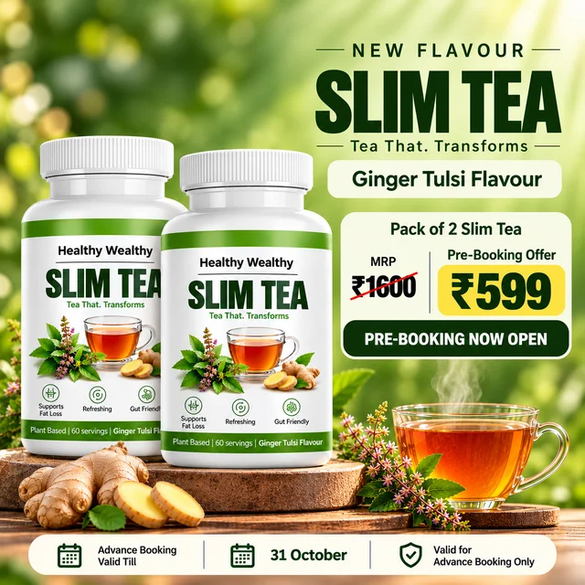 Healthy Wealthy Slim Tea Ginger Tulsi – Pack of 2 ✅