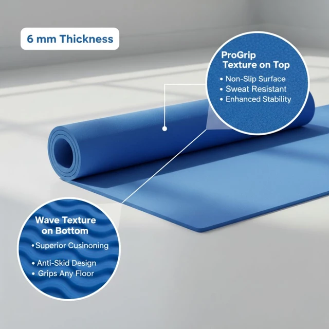 Healthy Wealthy Yoga Mat - 6 mm