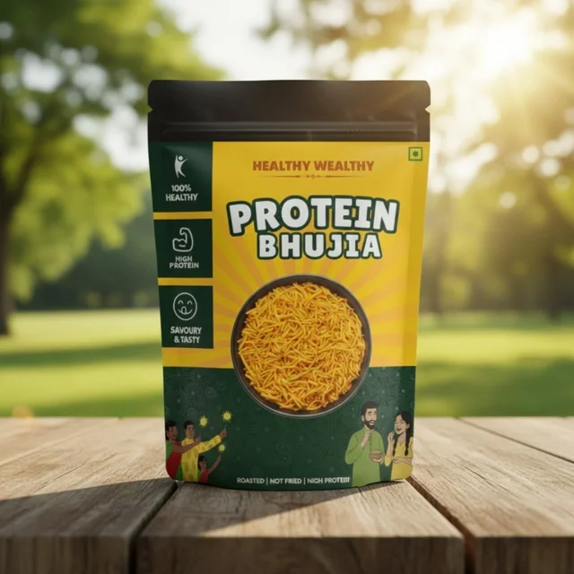 Healthy Wealthy Protein Bhujia โ High Protein | Tasty Healthy Snack (90g)