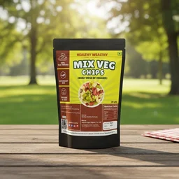 Healthy Wealthy Mix Veg Chips – 100% Real Veggies | Weight Loss & Daily Nutrition (90g)