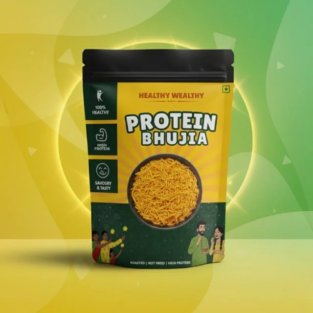 Healthy Wealthy Protein Bhujia โ High Protein | Tasty Healthy Snack (90g)