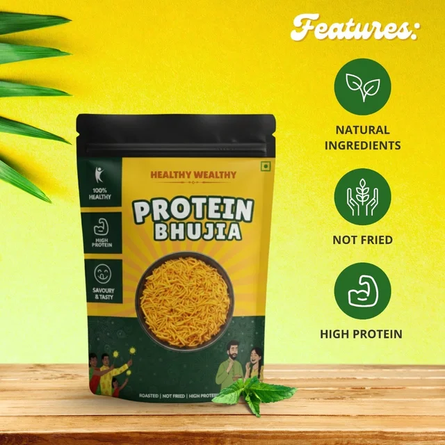 Healthy Wealthy Protein Bhujia โ High Protein | Tasty Healthy Snack (90g)