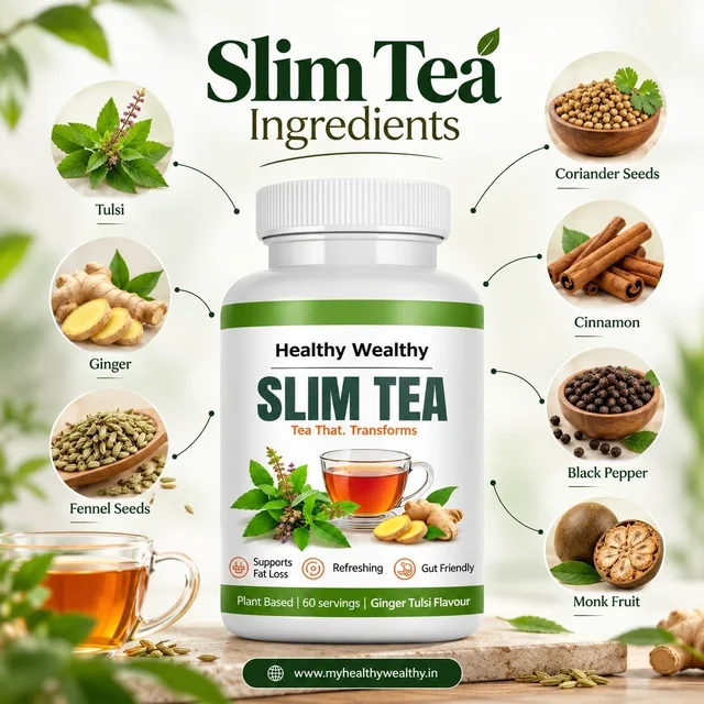 Healthy Wealthy Slim Tea – Ginger Tulsi Flavour