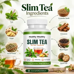 Healthy Wealthy Slim Tea Ginger Tulsi – Pack of 2 ✅