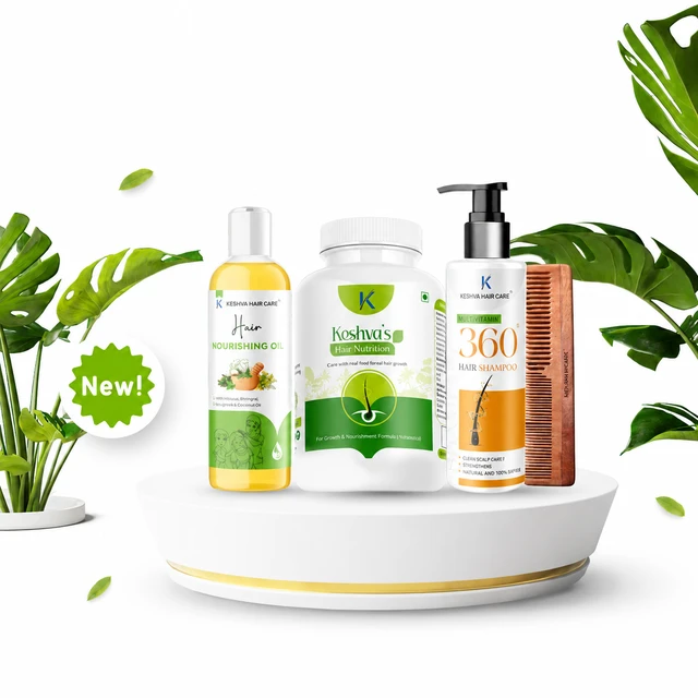 Keshva Hair Care kit ( Hair Nutrition Tablet, hair Nourishing oil & 360° Hair Shampoo)