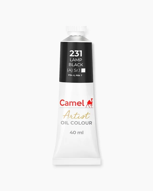 Camel Artist Oil Colours Individual tube of Lamp Black in 40 ml