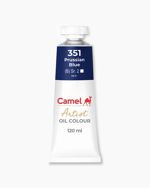 Camel Artist Oil Colours Individual tube of Prussian Blue in 120 ml