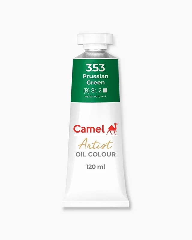 Camel Artist Oil Colours Individual tube of Prussian Green in 120 ml