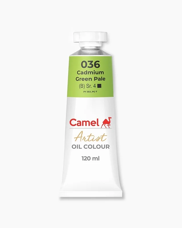 Camel Artist Oil Colours Individual tube of Cadmium Green Pale in 120 ml