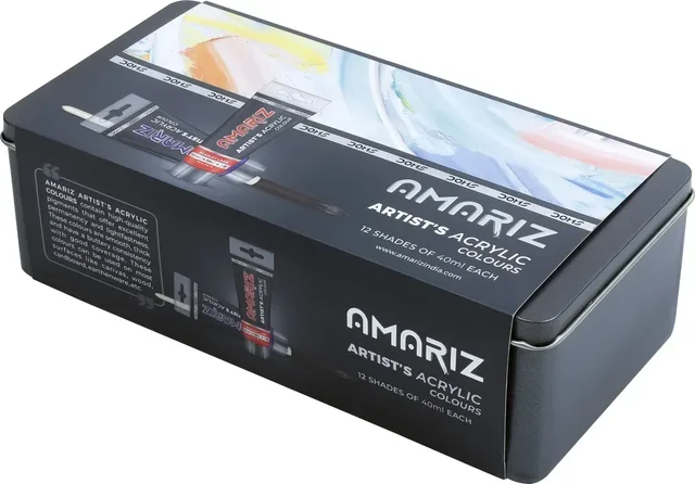 DOMS AMARIZ ARTIST'S ACRYLIC COLOURS 12 SHADES (Set of 1, Multicolor)