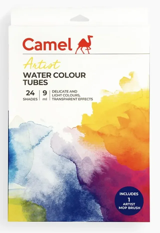 CAMEL Camlin 1305733 - CAM ARTIST WATER COLOUR TUBES 24 SHADES 9ML EACH (Set of 1, Multicolor)