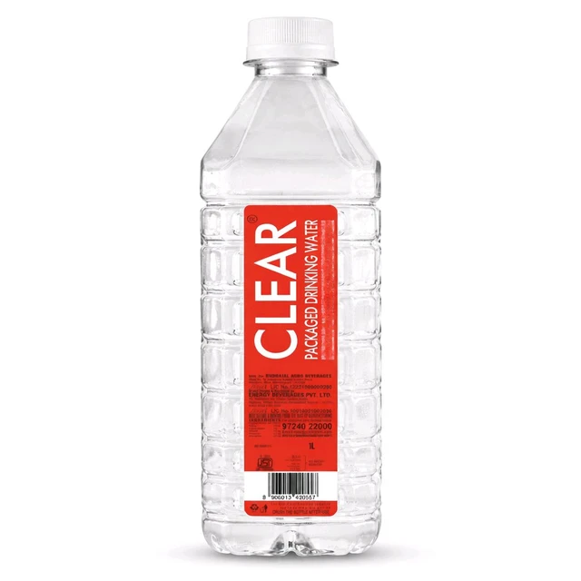 Clear Water Bottle 1L 