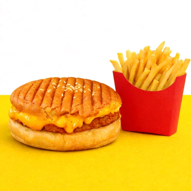 Tandoori Burger With French Fry 