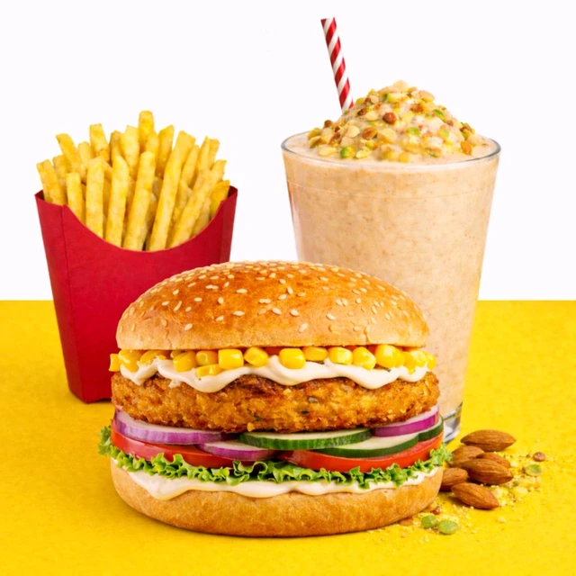 Veg Burger With French Fry 