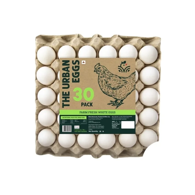 The Urban Eggs Farm Fresh White Eggs - 30 pcs