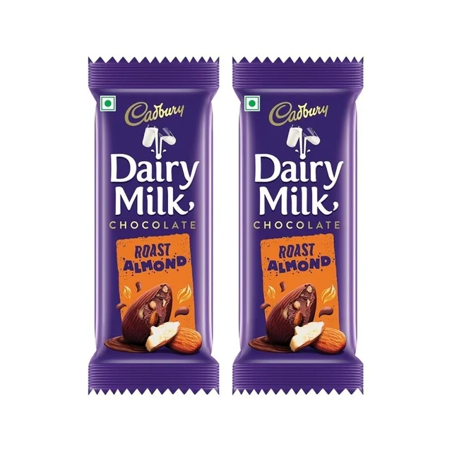 Cadbury Dairy Milk Roast Almond Milk Chocolate Bar - Pack of 2 - 2 x 36 g