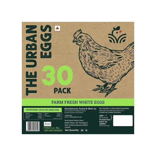 The Urban Eggs Farm Fresh White Eggs - 30 pcs