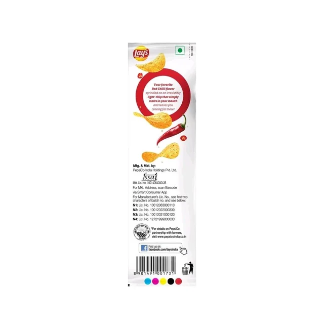 Lays Lay's Wafer Style - Red Chilli Potato Chips - Pack of 3 - 3x48g, Chips