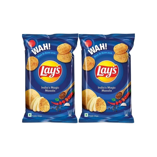 Lays Lay's India's Magic Masala Potato Chips (80 g) - Pack of 2 - 2x80g, Chips