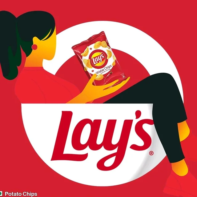 Lays Lay's Wafer Potato Chips (Red Chilli) - 82g, Chips