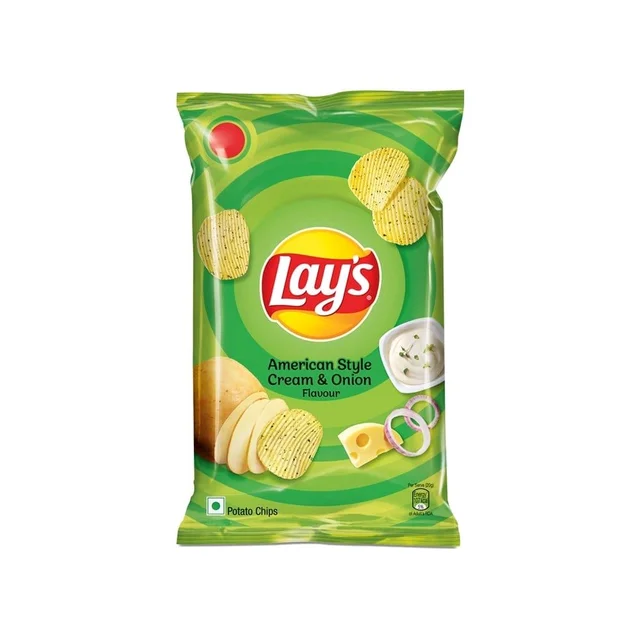 Lays Lay's American Style Cream & Onion Flavour Potato Chips - 80g, Chips