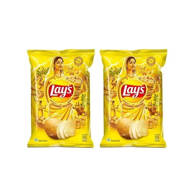 Lays Lay's Classic Salted Flavor Potato Chips - Pack of 2 - 2 x 82 g, Chips