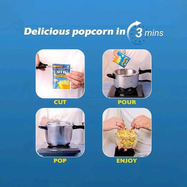 Act II Golden Sizzle Popcorn - Instant - Pack of 2 - 2 x 30 g, Popcorn
