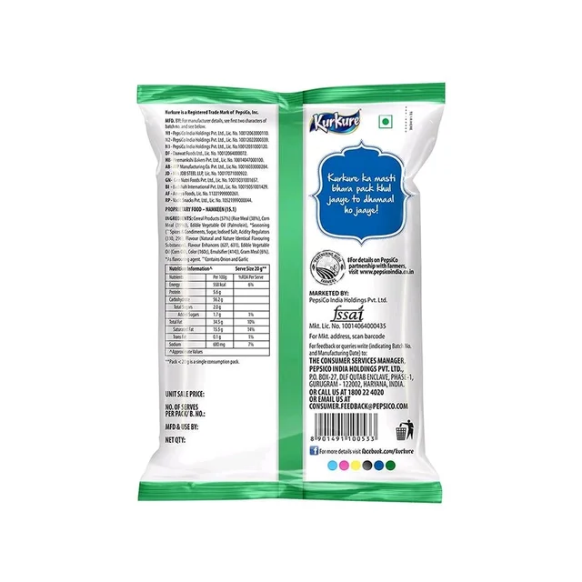 Kurkure Chilli Chatka Crisps - 68g