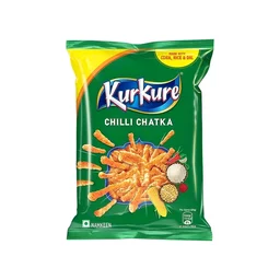 Kurkure Chilli Chatka Crisps - Pack of 3 - 3 x 68 g