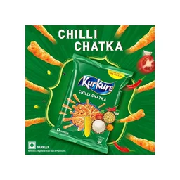 Kurkure Chilli Chatka Crisps - Pack of 3 - 3 x 68 g