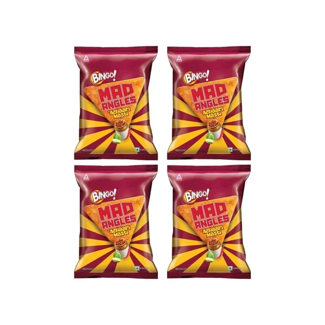 Bingo Mad Angles Achaari Masti Crisps - Pack of 4 - 4 x 60 g