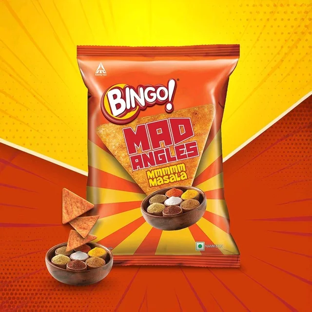 Bingo Mad Angles Masala Madness Crisps - Pack of 2 - 2 x 60 g