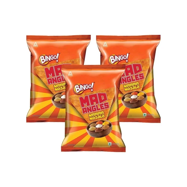 Bingo Mad Angles Masala Madness Crisps - Pack of 3 - 3 x 60 g
