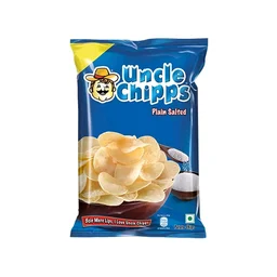 Uncle Chipps Plain Salted Potato Chips - Pack of 2 - 2 x 80 g
