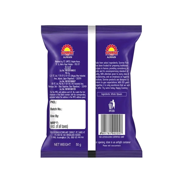 Sunrise Pure Ajwain Seeds /Bishop's Seed - 50g