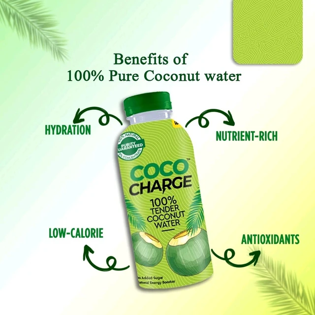 Wow! Coco Charge 100% Tender Coconut Water - 6 x 200 ml
